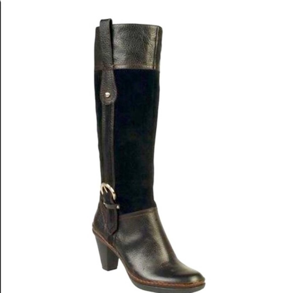 Sexy and comfy knee high suede and leather boots, sz 8